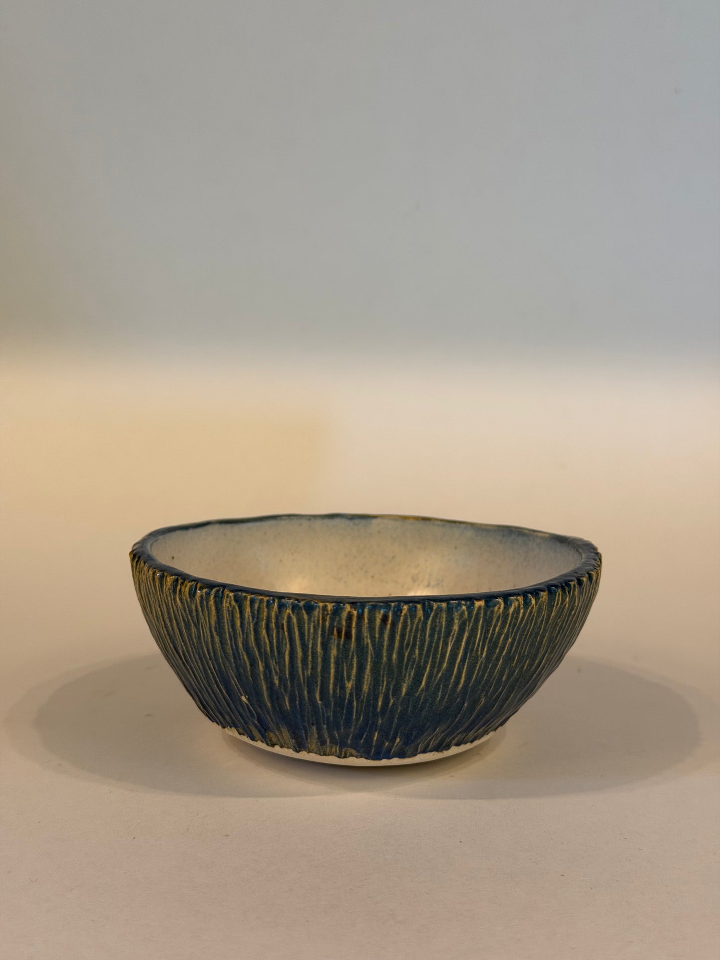 Carved Blue Small Bowl