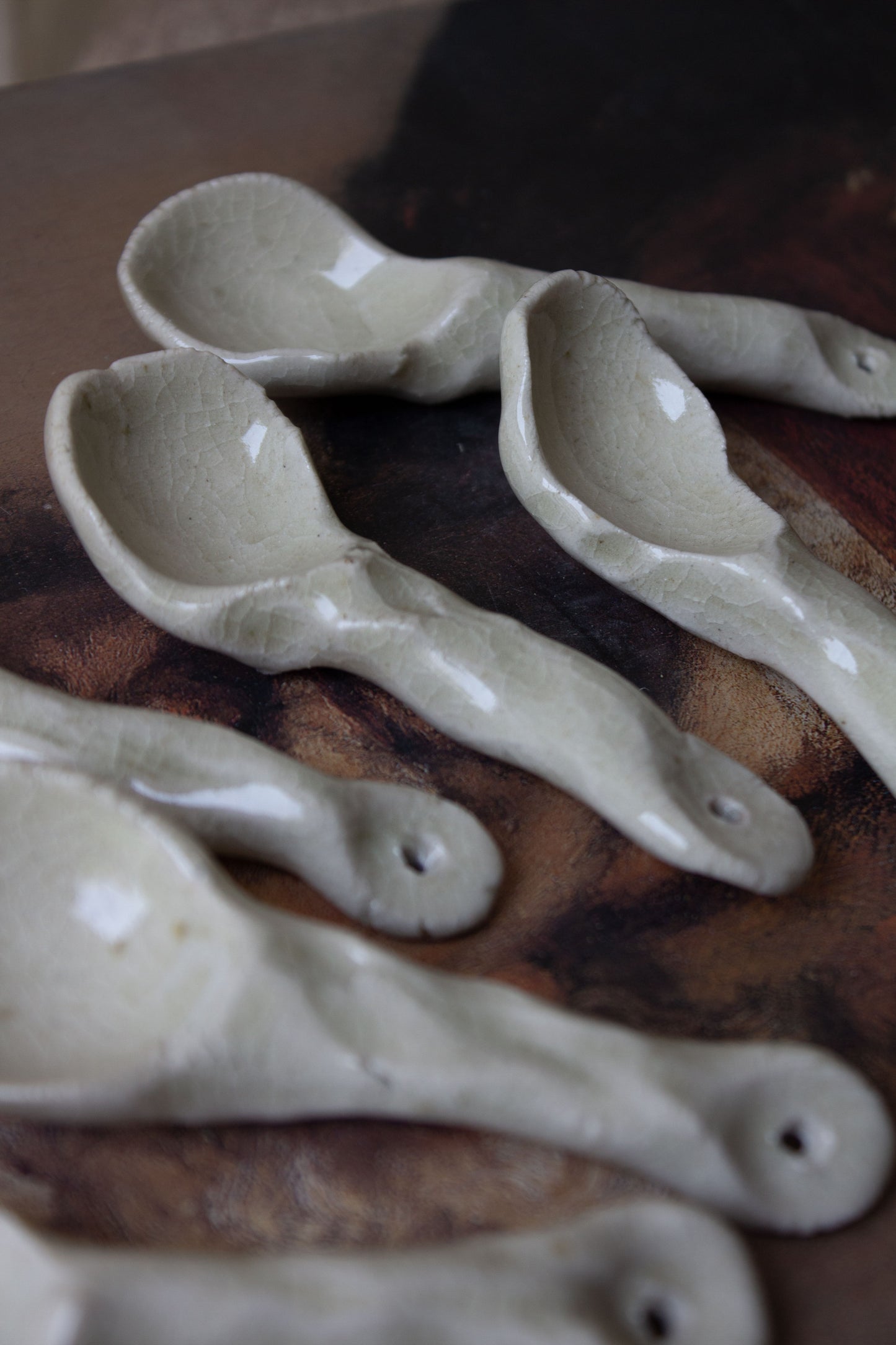 Rustic Ceramic Spoons (Set of 5)