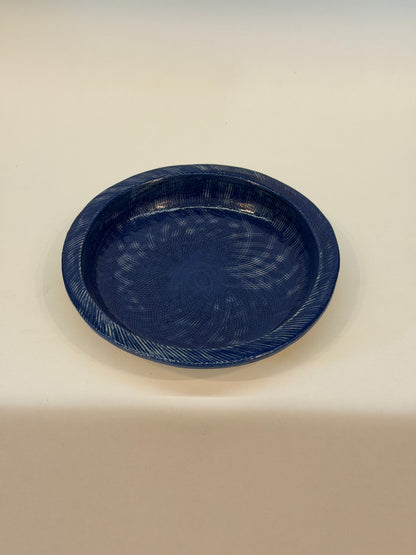 Blue Plate with Spiral Details