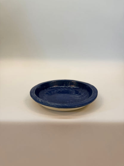 Blue Plate with Spiral Details