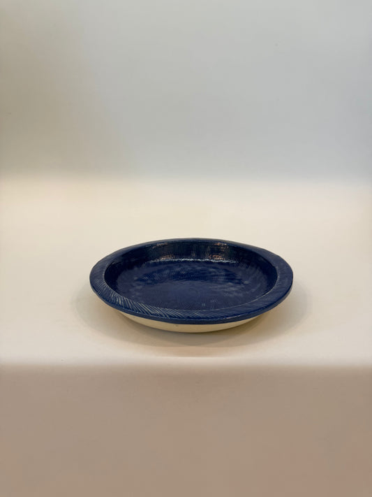 Blue Plate with Spiral Details