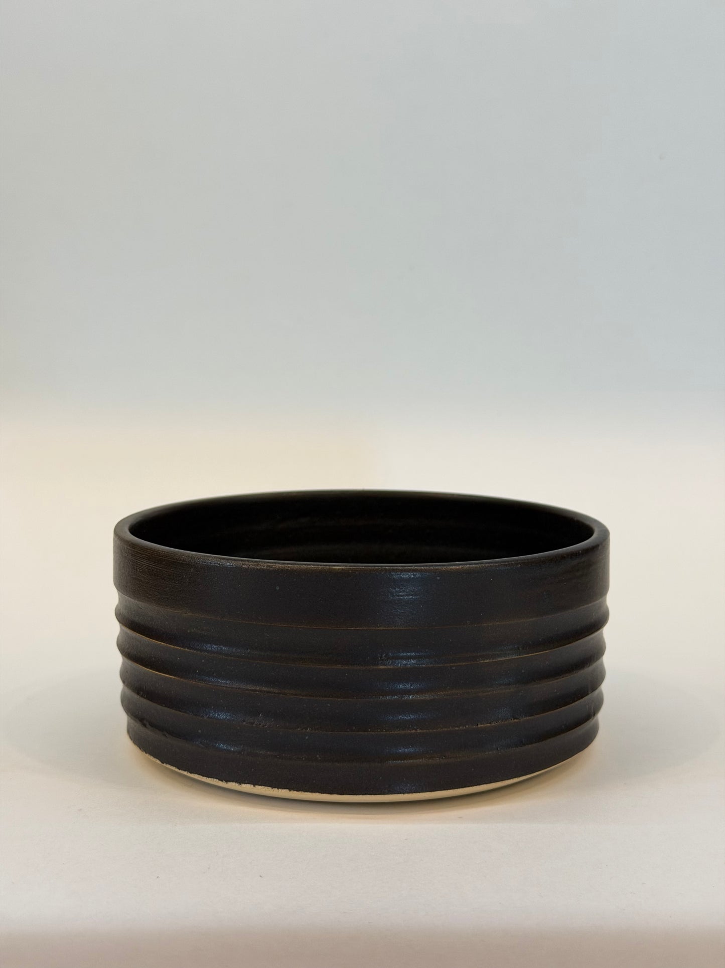 Ribbed Black Snack Bowl