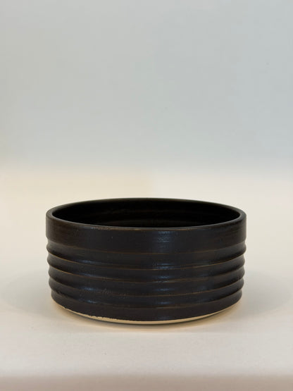 Ribbed Black Snack Bowl