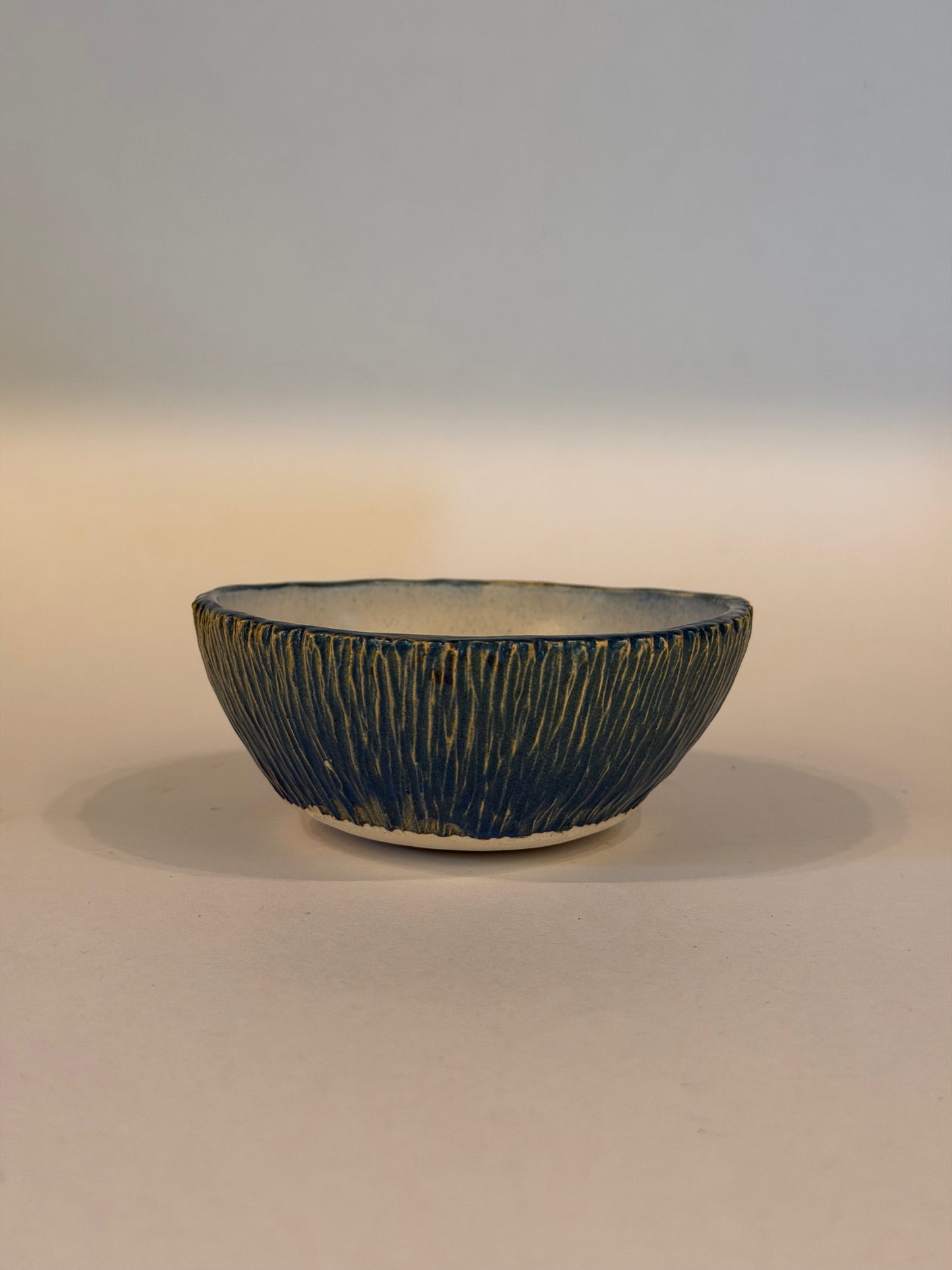 Carved Blue Small Bowl