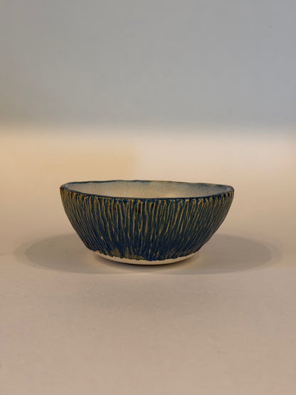 Carved Blue Small Bowl