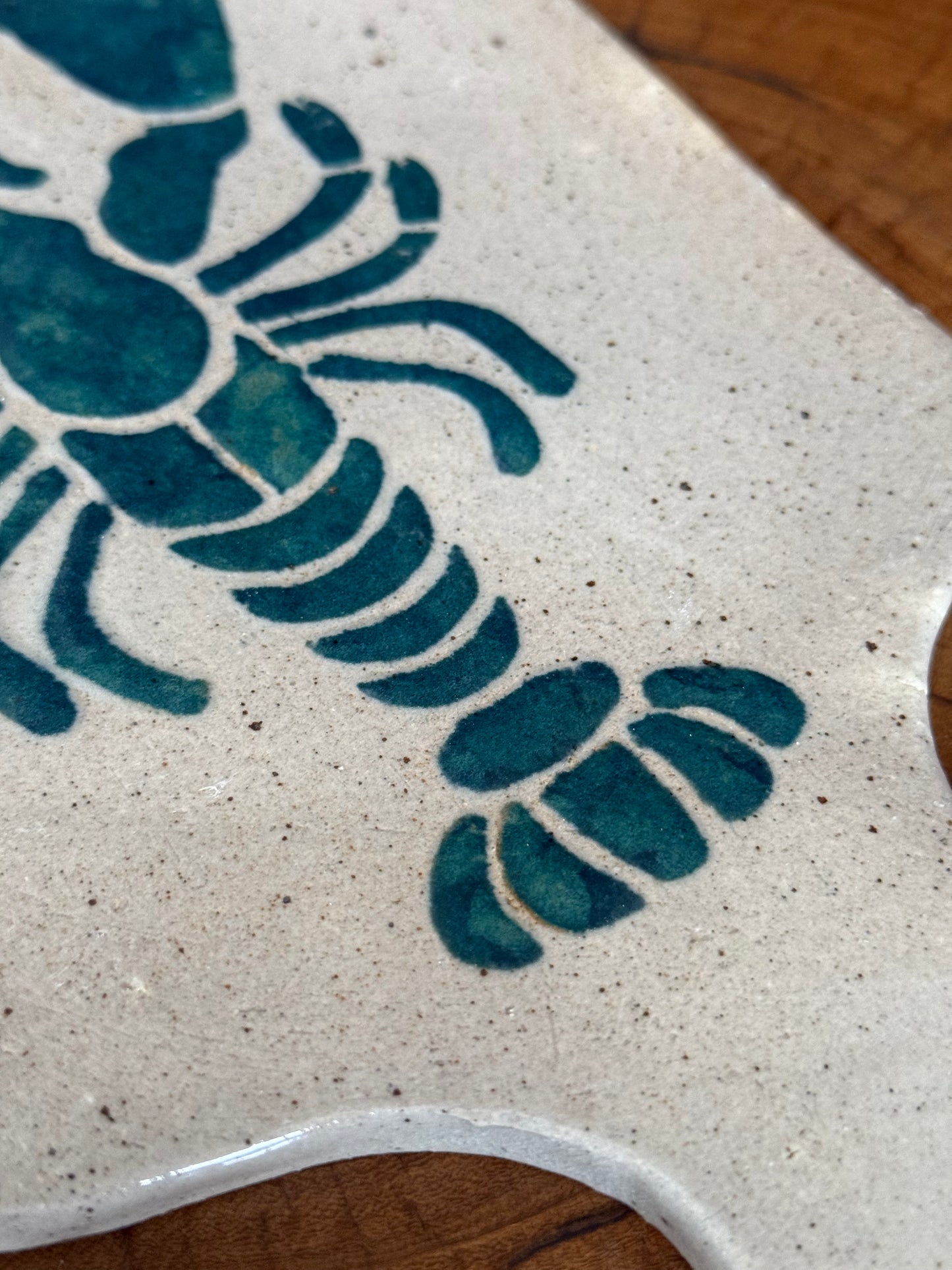 Teal Lobster Cheeseboard - Hand-Painted