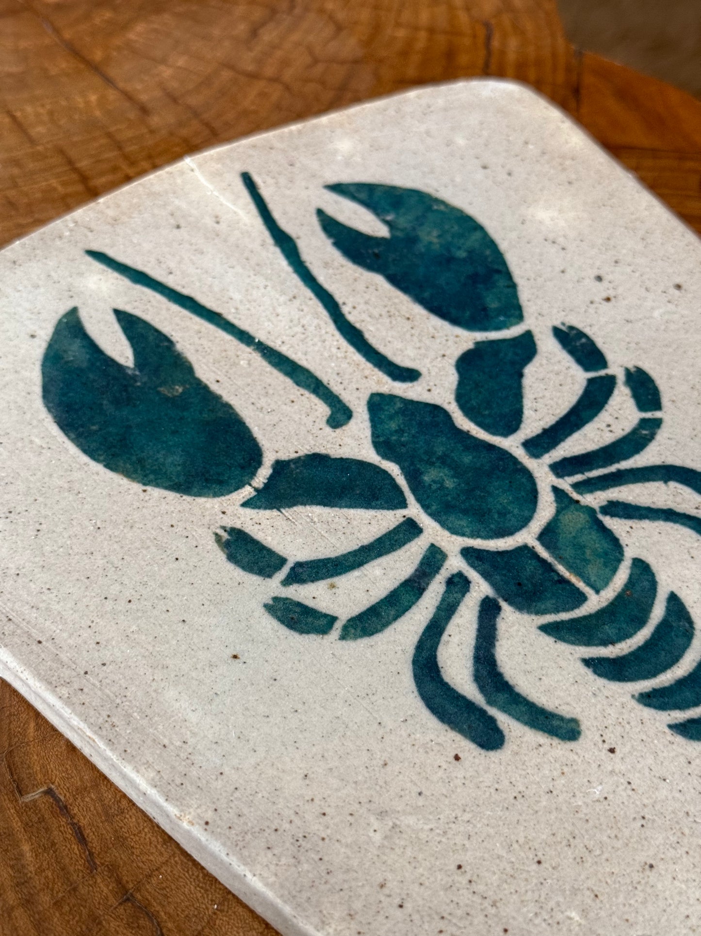 Teal Lobster Cheeseboard - Hand-Painted