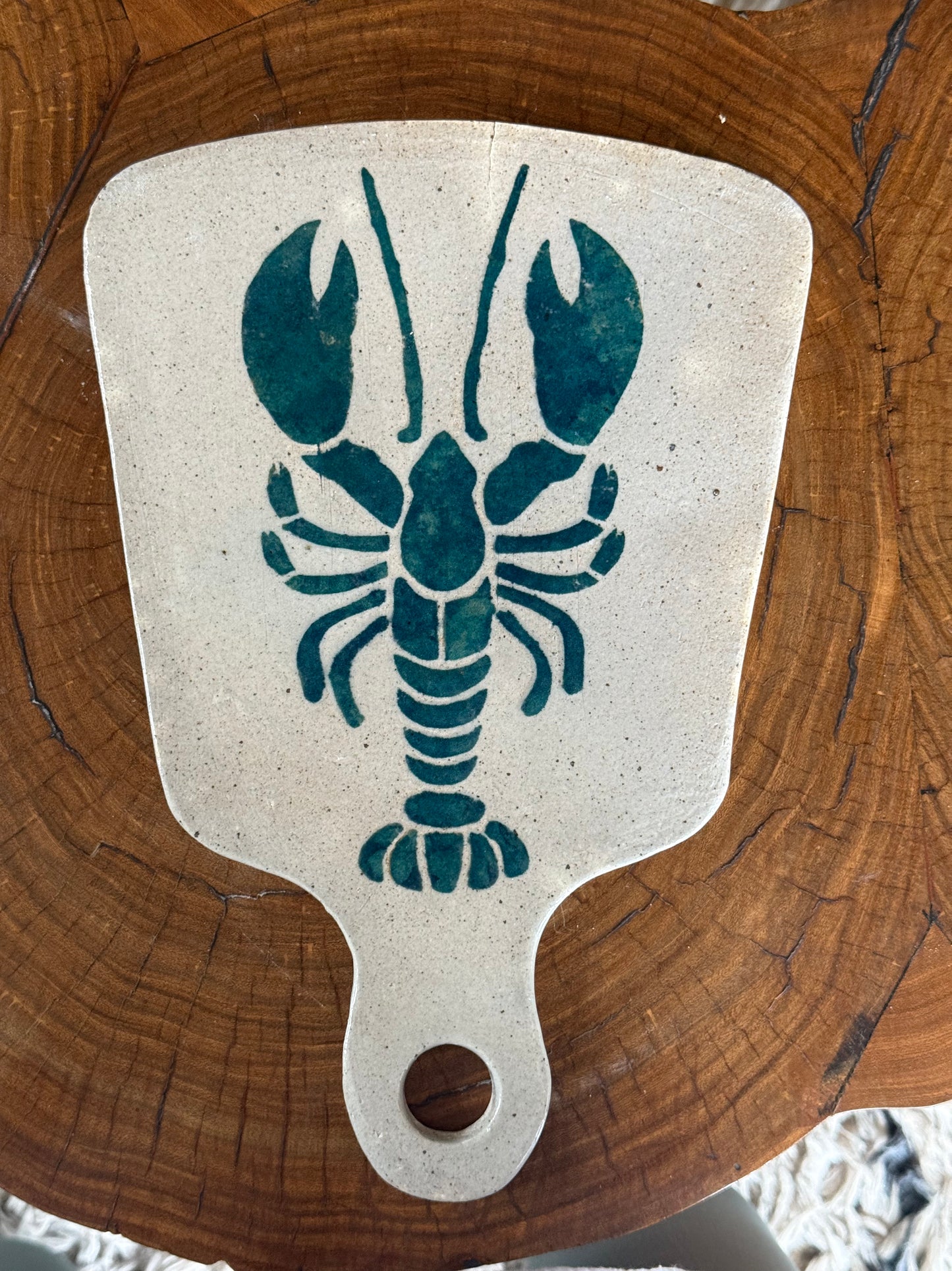 Teal Lobster Cheeseboard - Hand-Painted