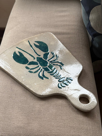 Teal Lobster Cheeseboard - Hand-Painted