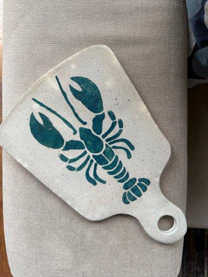 Teal Lobster Cheeseboard - Hand-Painted