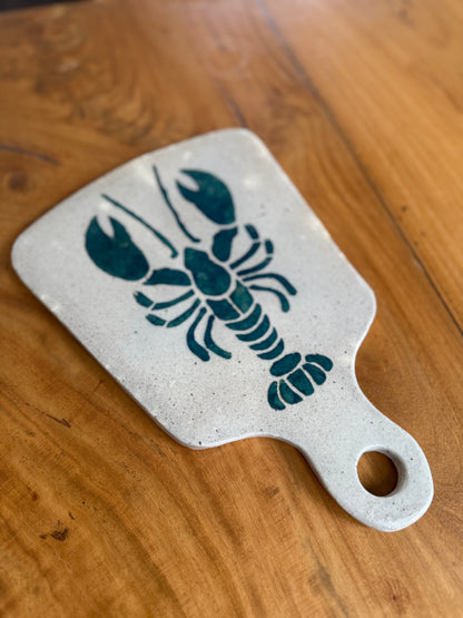 Teal Lobster Cheeseboard - Hand-Painted